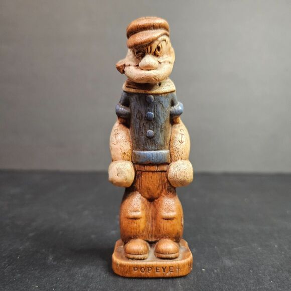 Vtg Popeye the Sailor Man Wood Resin 4.5